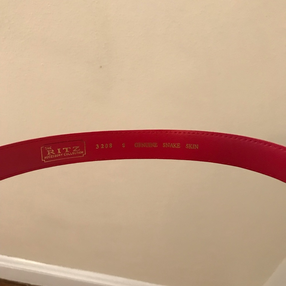 Red Snakeskin Pattern Belt - Picture 2 of 3